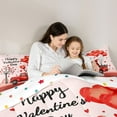 thumbnail image 5 of Castle Fairy Kids Teenagers Happy Valentine's Day 3 Pieces Queen Comforter Set,Kawaii Gnome Truck Ultra Soft Bedding Sets,Romantic Love Heart Print Bedding Comforter Set Breathable, 5 of 8