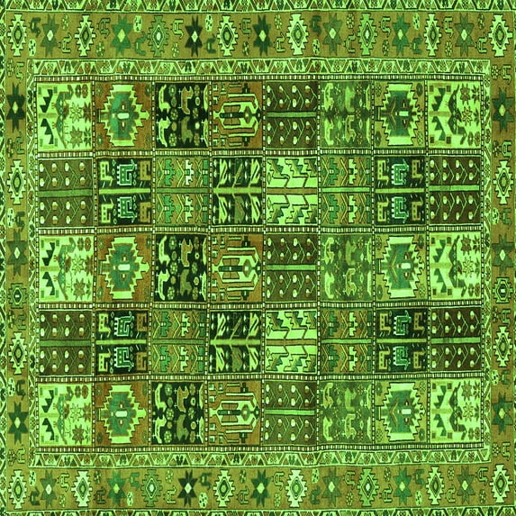 Ahgly Company Indoor Square Persian Green Traditional Area Rugs, 8' Square
