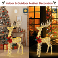 thumbnail image 3 of Ktaxon 3D Lighted Christmas Deer Set 4ft Outdoor Yard Decoration Set LED Lights, Stakes - Gold, 3 of 7