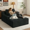 thumbnail image 2 of Daluvenix 51 Inch Chaise Lounge Chair Indoor Oversized Corduroy Upholstered Boneless Sofa Bed Deep Seat Sleeper Couch Reading Chairs Cloud Sofas Couches for Living Room, 2 of 8