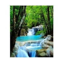tropical summer beach fabric shower curtain (river rocks)