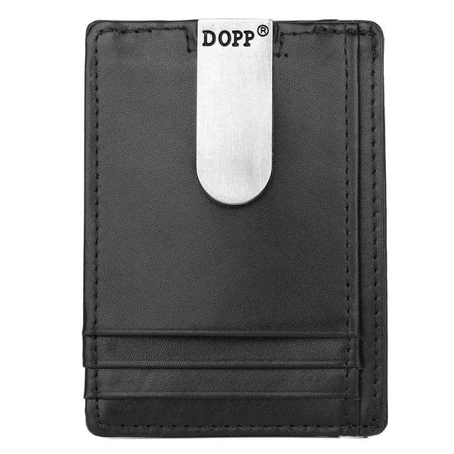 Monedero con clip para billetes Dopp Regatta, bolsillo delantero, piel negra