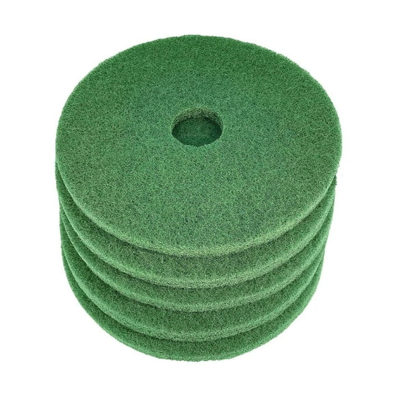 416-50155 Floor Maintenance Pads, Heavy-Duty Scrubbing and Buffering for Floor. Elevate Floor Cleaning with Replacement Pads, Non-Woven and Thick Design. 5 Pack 15" Green
