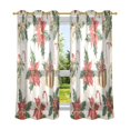 thumbnail image 6 of Yayeee Window Curtains Set of 2 for Living Room Light Filtering 63"x42", Red Christmas Poinsettia, 6 of 7