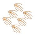 thumbnail image 3 of Pinza para el pelo de mano esqueleto Punk Rock Horror, pasador de pelo con diamantes de imitación, garras para fiesta de Halloween, regalos de cosplay, dorado, 3 of 5