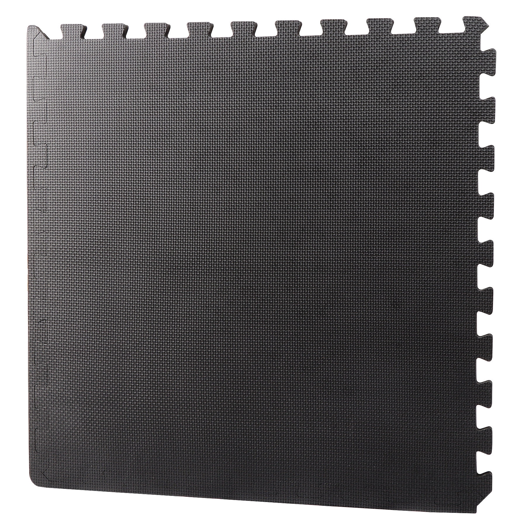 ZenSports 12 Tiles Puzzle Exercise Floor Mat, 1/2'' Interlocking Foam Gym Mat Cushioned Workout Flooring 48 Sqft Black