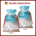thumbnail image 2 of Fuzoiu Sunny Ocean Waves Print Christmas Gift Bag,Burlap Gift Bag with Drawstring Closure & Hang Tag,Perfect for Holidays, Birthdays, and Special Occasions-Small, 2 of 7