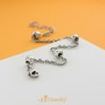 thumbnail image 3 of 555Jewelry 2mm Stainless Steel Adjustable Cable Link Chain Bead Dainty Bracelets for Women & Girls, Silver, 8 Inch, 3 of 8