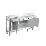 60 inch mirrored credenza in antique white