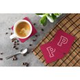 thumbnail image 3 of Letter P Initial Monogram - Maroon and White Foam Coaster Set of 4, 3 of 3