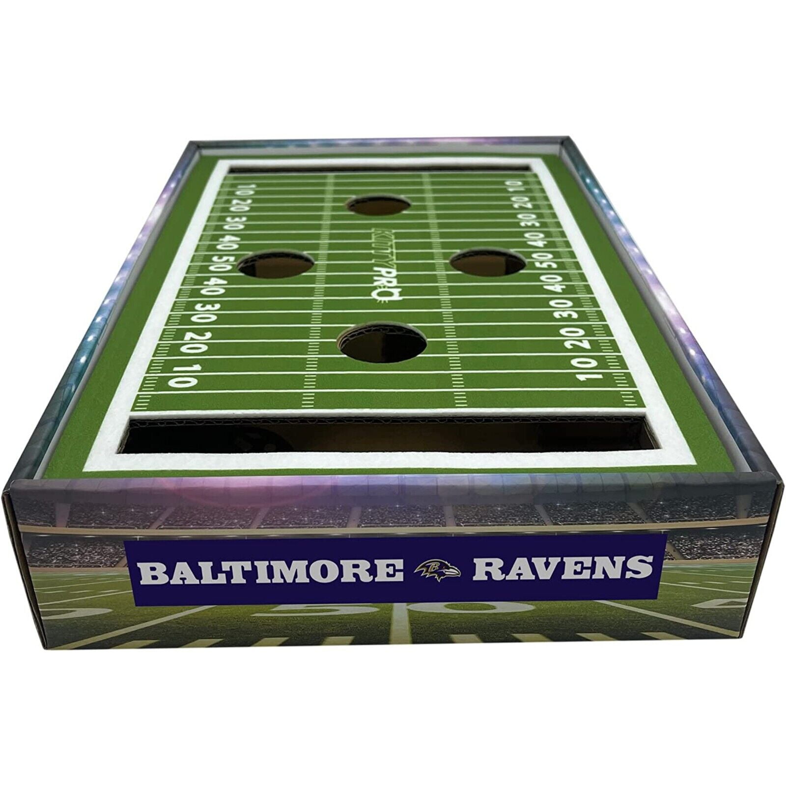 Pets First NFL Baltimore Ravens Cat Scratcher Box Football Field Designed Cat Scratcher & Lounge