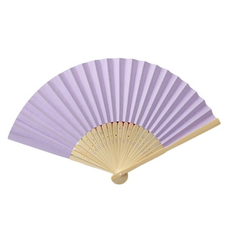 

TANGNADE Home Decor Paper Fans Handheld Pattern Folding Dance Wedding Party Lace Silk Folding Hand Held Solid Color Fan