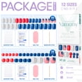 thumbnail image 4 of Vamony Press on Nails, 56 Pcs Short Square Toe Finger False Nails Set, Artificial Nails for Girls Women, US Flag Colors White Red Blue Fake Nails, Full Cover False Nails Gift, 4 of 9