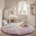 thumbnail image 6 of Shag Area Rugs for Living Room 9'(Round), Soft and Fluffy Shaggy Carpet for Pets, Machine Washable Floor Rugs for Living room, 6 of 7