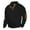 Black, variant on BADHUB Men's 1/4 Button Up Pullover Hoodies Jacquard Long Sleeve Sweatshirt Stand Collar Vintage Casual Hooded Elbow Patche Hoody Top on Clearance Dark Gray,M