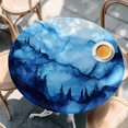 thumbnail image 3 of Watercolor Round Fitted Table Cover Splicing Mystery Decoration Waterproof Table Cloth with Elastic Edge Wipeable Tablecloth for Picnic Camping Party Fits 45"-54" Diameter, 3 of 8