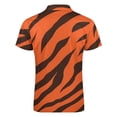 thumbnail image 5 of Wild Tiger Stripe Pattern Men Zipper T-shirt Summer Casual Short Sleeve T-shirt Top, 5 of 7