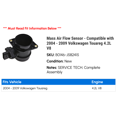 thumbnail image 2 of Mass Air Flow Sensor - Compatible with 2004 - 2009 Volkswagen Touareg 4.2L V8 2005 2006 2007 2008, 2 of 2