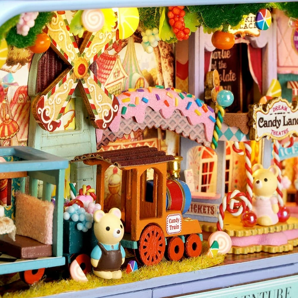 Box Theater Doll House DIY Kit Gabbys Box Theatre Doll House Furniture Miniature 1 24 DIY Dollhouse Toy Kit for Kids Girls 3 6 Year Old