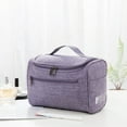 thumbnail image 2 of Extra Large Cosmetic Makeup Travel Wash Toiletry Bag Portable Organizer Handbag Purple, 2 of 2