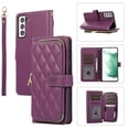 thumbnail image 1 of YEYKX Funda Tipo Billetera para Samsung Galaxy S21+ 5G 6,7 Pulgadas con Correa para Muñeca/hombro, 9 Ranuras para Tarjetas, Monedero con Cierre, Soporte de Cuero de Lujo, Funda Cell Phone a Cuadros, 1 of 10