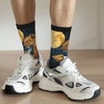 thumbnail image 6 of Daiia Leopard Reading Tarot Cards Print Crew Socks – Soft Breathable Long Socks for Men & Women, Moisture-Wicking & Comfortable Daily Wear Socks, One-Size Fits Most (US 5-11), 6 of 6