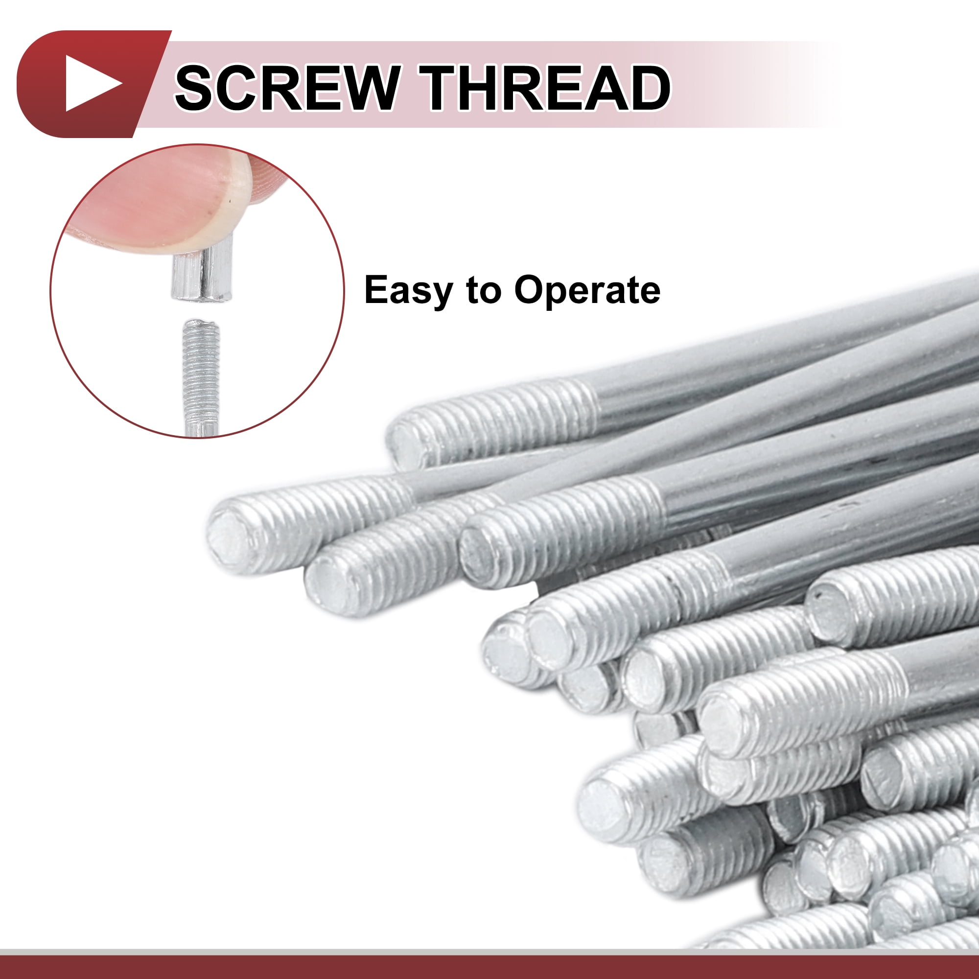 Unique Bargains 48Pcs 10G Bike Wheel Spokes Carbon Steel Galvanized Silver 10.24"