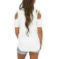thumbnail image 3 of Qertyioot Femmes Été Impression Manches Courtes Tops Chemisiers, 3 of 6