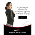 thumbnail image 2 of Wellfit Lightweight Reflective Rainbow Zip-Up Athletic Jacket (XL, Black), 2 of 7