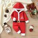 thumbnail image 1 of Peleles para niños y niñas, disfraz de Año Nuevo para bebés, monos rojos de Papá Noel y sombreros, 2 uds., trajes de algodón para recién nacidos de 0 a 24 meses, 1 of 4