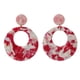 thumbnail image 5 of Jumpingount Pendientes de araña de acrílico, aro grande geométrico redondo, pendiente multicolor, accesorios de boda para fiesta de niñas, rojo y blanco Rojo blanco 2piezas Jumpingount CBP459503, 5 of 5