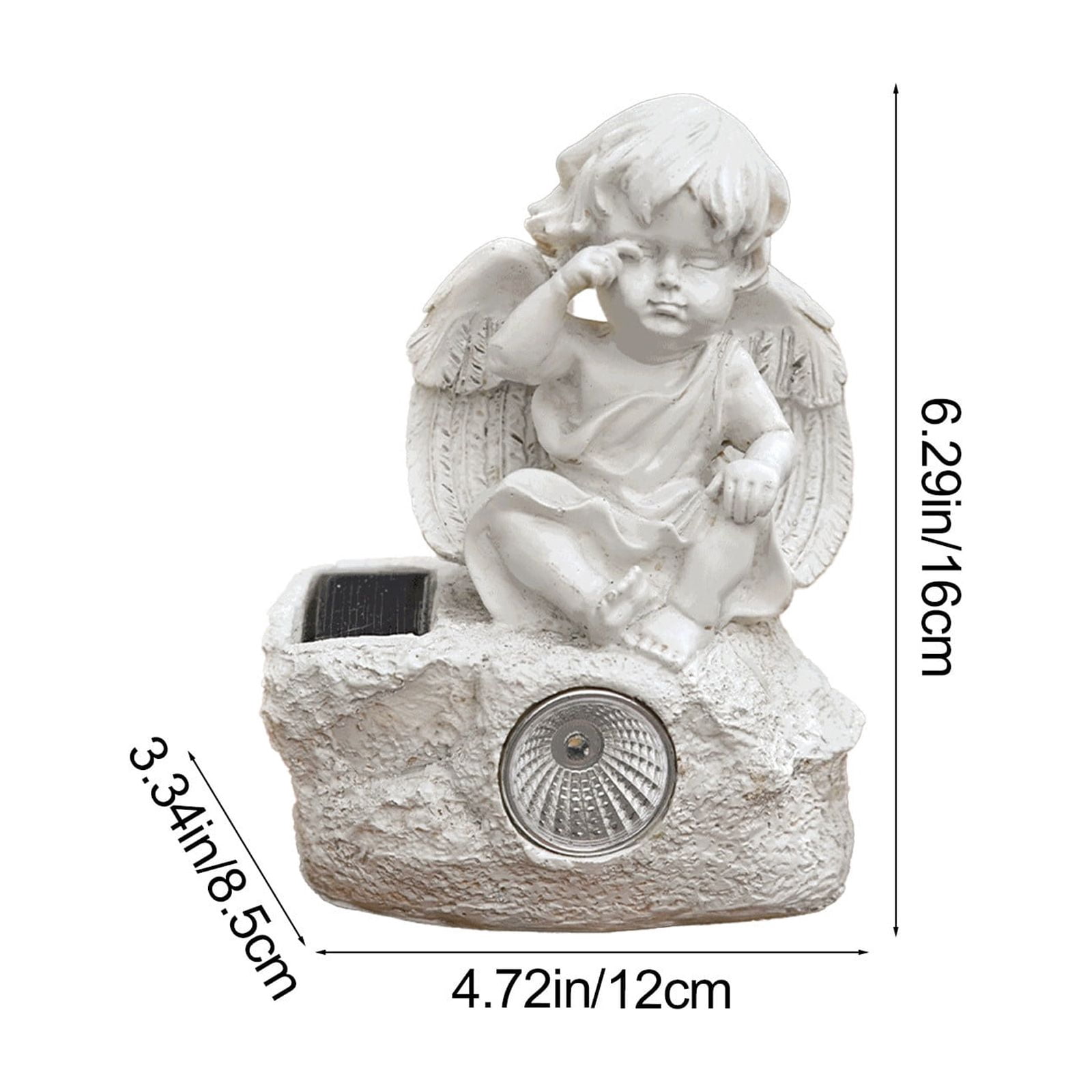 KUKIDSVO Vintage Resin Solar Angel Garden Sculpture for Outdoor Yard Patio Lawn Landscape Home Decor