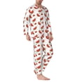thumbnail image 2 of Uemuo Hand Drawn Watermelon Pattern 2-Piece Loungewear Set - Men’s Soft Sleepwear, Cozy Winter PJs, Comfy Sleep Set-Medium, 2 of 7