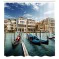 thumbnail image 3 of Ambesonne Italy Shower Curtain, Gondolas Venetian Lagoon, 69"Wx84"L, Almond Green Sand Brown, 3 of 3