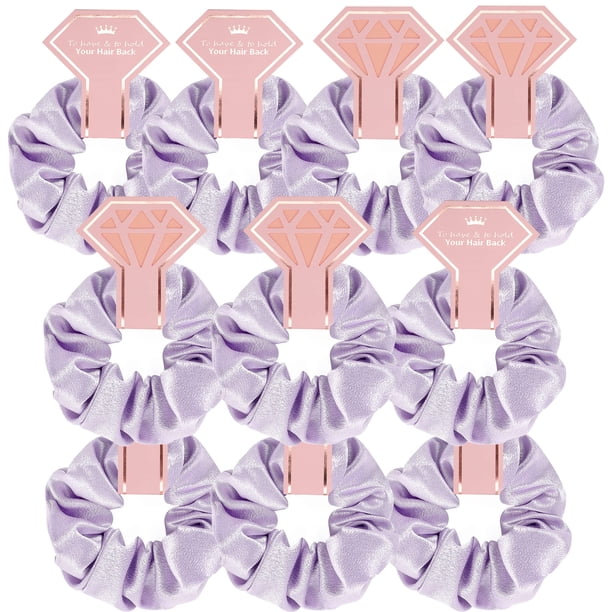 PAQUETE DE 10 Coleteros - Regalos de propuesta de dama de honor Corbatas elásticas para el cabello para regalos de despedida de soltera (para tener y sujetar el cabello hacia atrás) Púrpura