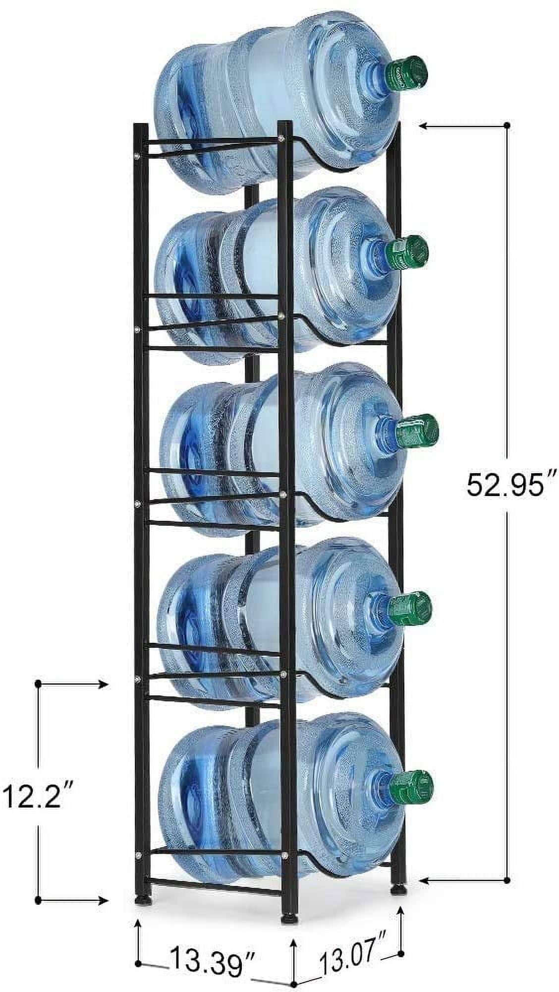Water Cooler Jug Rack, 5 Gallon Water Jug Holder Water Bottle Storage Rack, 5 gallon water jug stand, 3 Tiers, Silver