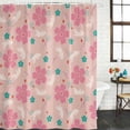 thumbnail image 2 of Pink Cherry Flowers Shower Curtain, Waterproof Shower Curtains for Bathroom, Cute Cat Vintage Farmhouse Rustic Washable Fabric Bathtub Curtain Set Bath Decor with 12 Hooks Stall 36"x72", 2 of 8