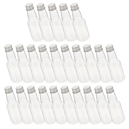 ACDANC 25 Pcs Transparent Juice Bottle Reusable Shot Bottles with Caps