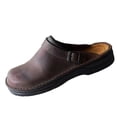 thumbnail image 5 of QWKLEAJ Men’s Casual Shoes Closed Toe Platform Clogs, Adjustable Buckle Back Strap Cork Insole Slip On Dress Shoes for Men Kitchen Restaurant Daily Walking Vintage Work Mules Black 7, 5 of 5
