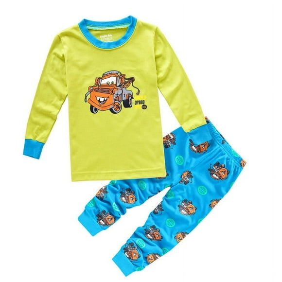 Kids Pajamas Sets Girls and Boys Lightning Mcqueen Pyjamas Cotton Clothes 95 Car Cartoon Long sleeve T-shirt+Pants pyjama