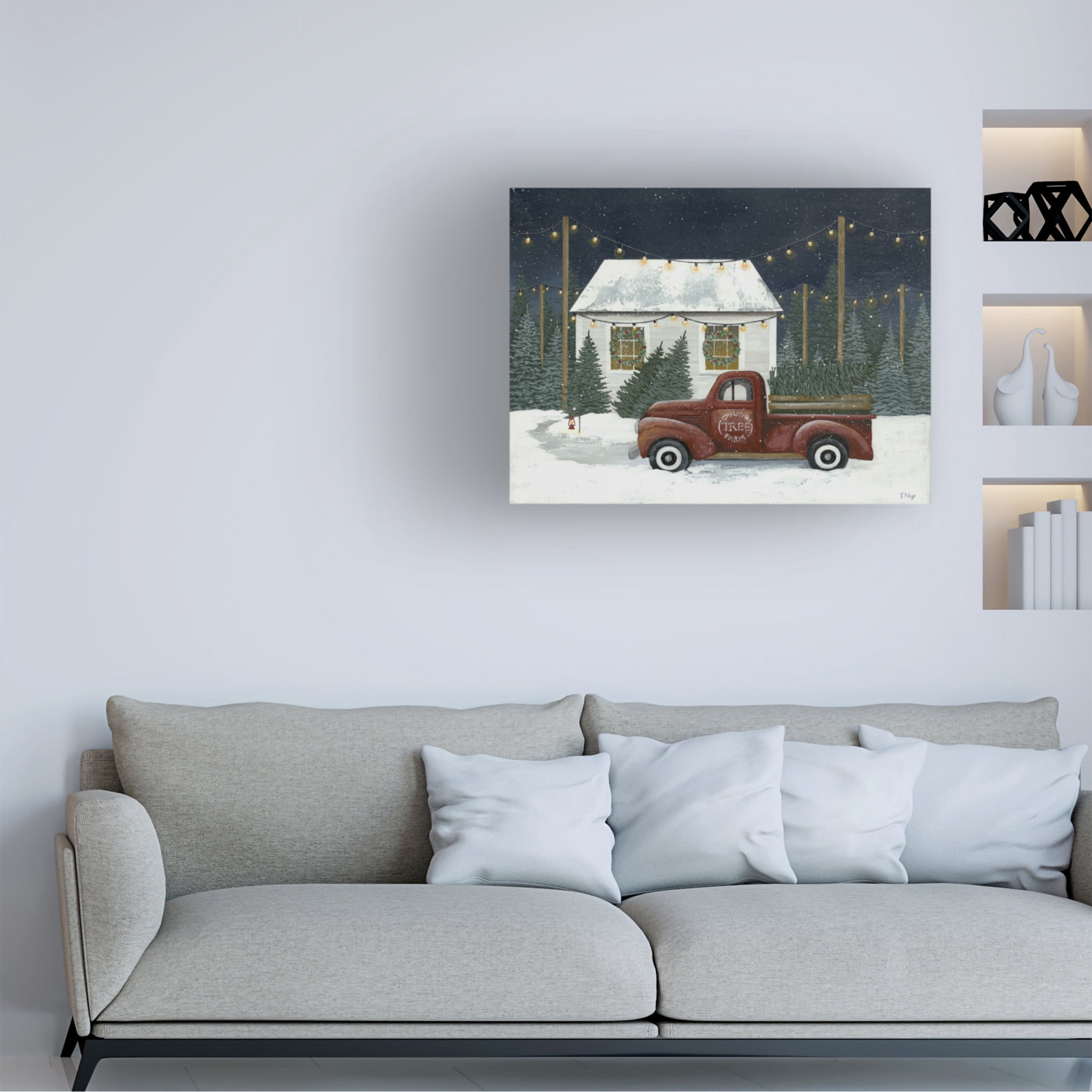 Canvas Wall Art - Tanya Nyp 'Christmas Tree Farm' Wall Art for Living Room, Bedroom, or Office Décor by Trademark Fine Art - 19 x 14 Inches
