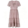 thumbnail image 5 of Livrdious Floral Dresses for Women Summer Casual Flowy A-Line Midi Dress, Lightweight Short Sleeve Square Neck Sundress for Beach Vacation, S-2X, 5 of 6