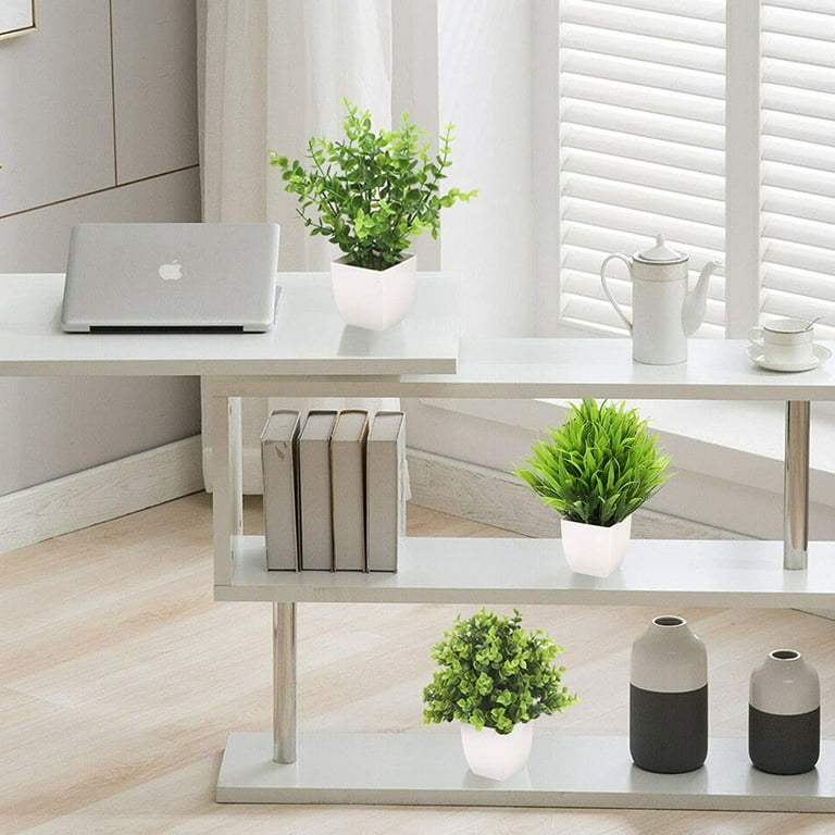 2 Pcs Fake Plants for Bathroom/Home Office Decor, Small Artificial