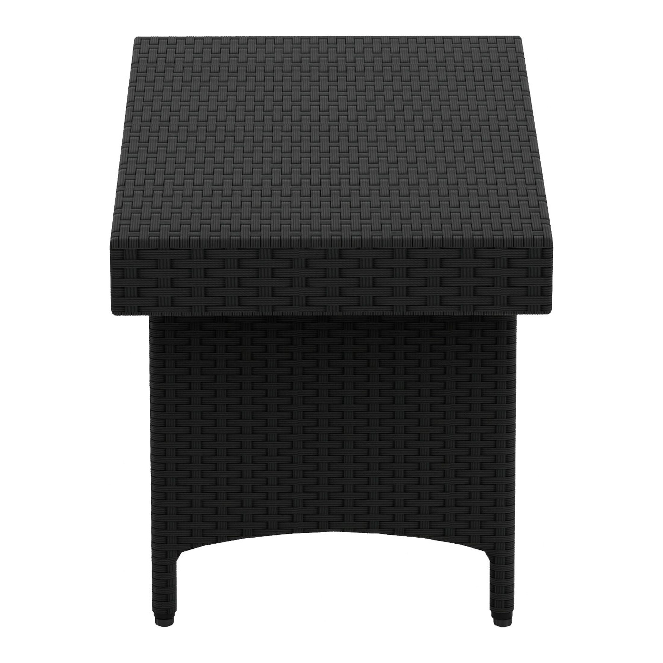 WestinTrends Coastal Outdoor Folding Side Table, 23" x 15" All Weather PE Rattan Wicker Small Patio Table Portable Picnic Table, Black - image 5 of 7