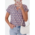 thumbnail image 3 of PRETTYGARDEN Womens Floral Print Short Sleeve Summer Tops Trendy V Neck Loose Boho Shirts Casual Work Blouses, 3 of 9