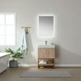 thumbnail image 5 of Vinnova Alistair 24" White Grain Stone Top with Mirror in North American Oak, 5 of 9