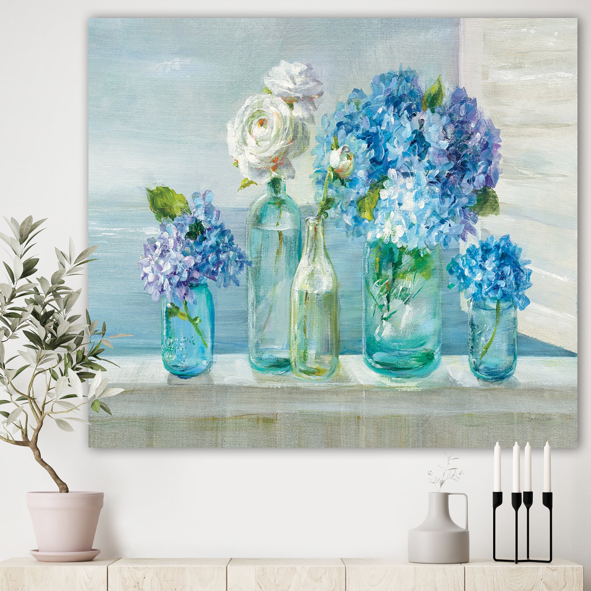 Designart 'Coastl Flowers Bouquets' Nautical & Coastal Canvas Art