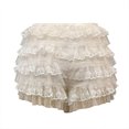 thumbnail image 4 of Joau Women's Lolita Bloomers Floral Lace Mesh Ruffle Shorts Layered Frill Bottoms Pumpkin Pants Cute Panties Booty Shorts Pumpkin Short Pants Sweet Pettipants, 4 of 4
