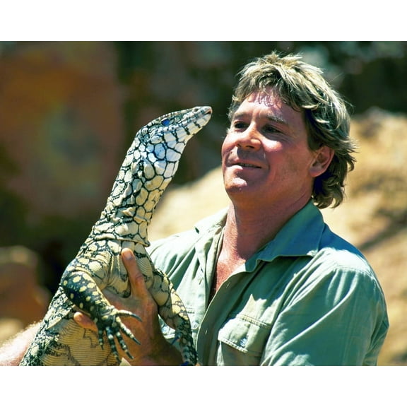 Steve Irwin Crocodile Hunter Holding Lizard 24X36 Classic Hollywood Poster