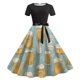 thumbnail image 1 of Puntoco Hies Vestido De Manga Corta Para Mujer, Vestido De Fiesta Con Cuello Redondo Y Estampado Oktoberfest, Negro S,Regalos Para Mujer Joven, 1 of 3